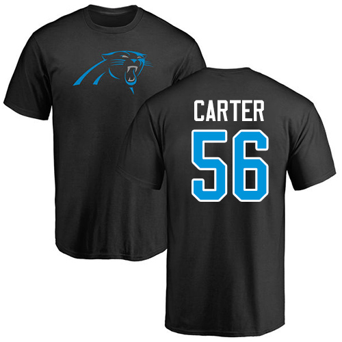 Carolina Panthers Men Black Jermaine Carter Name and Number Logo NFL Football 56 T Shirt